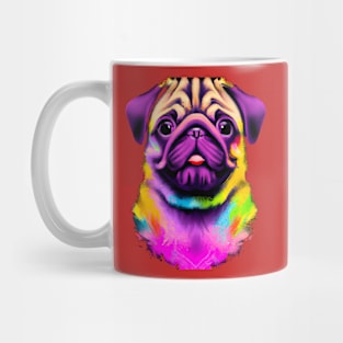 Colorful Pug Painting Art Mug